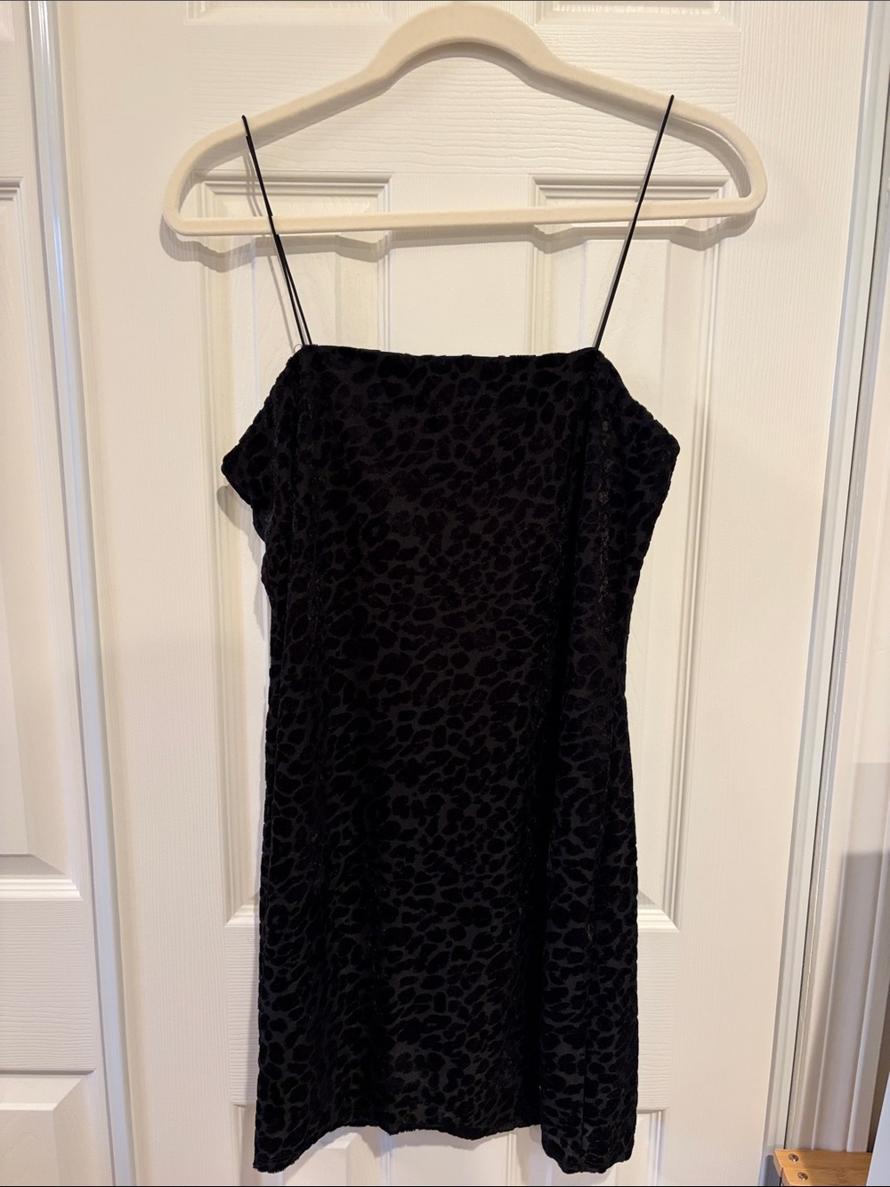 wild fable Black Leopard-Texture Slip Mini Dress